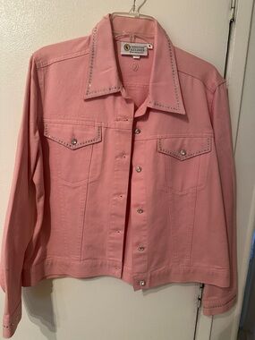 Christine Alexander Blush Pink Studded Denim Jacket